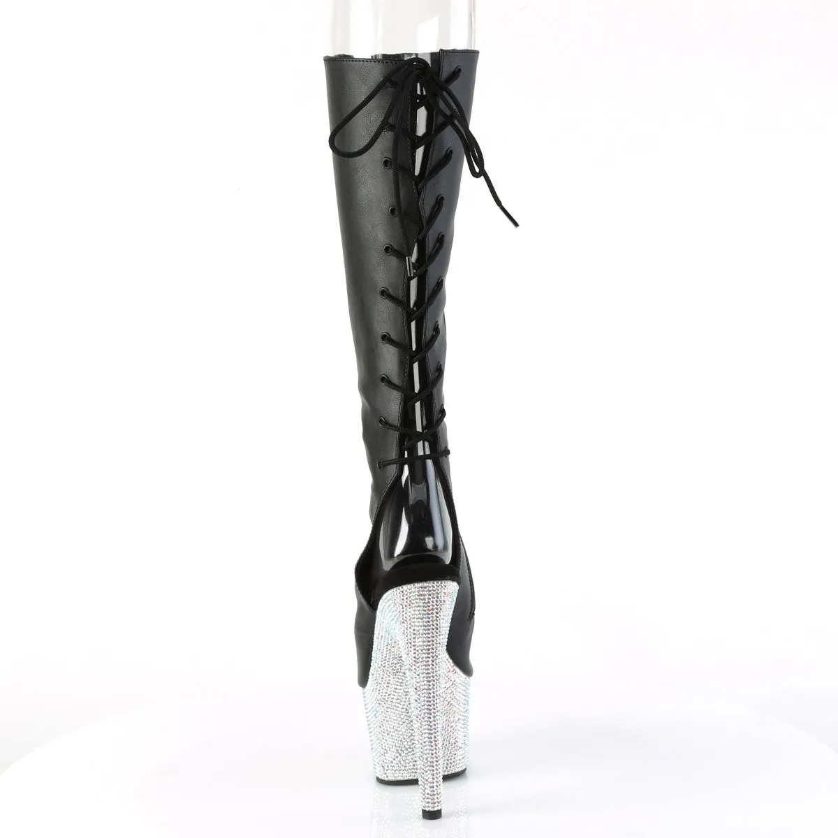 BEJEWELED-2018-7  Black Faux Leather/Silver AB RS