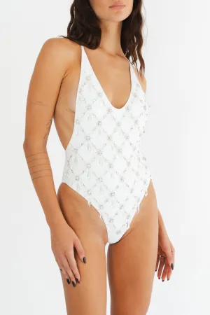 Calliope V Scoop One Piece Swimsuit White