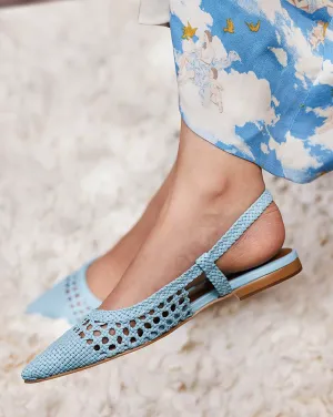 Clear Blue Skies : Slingback Mules