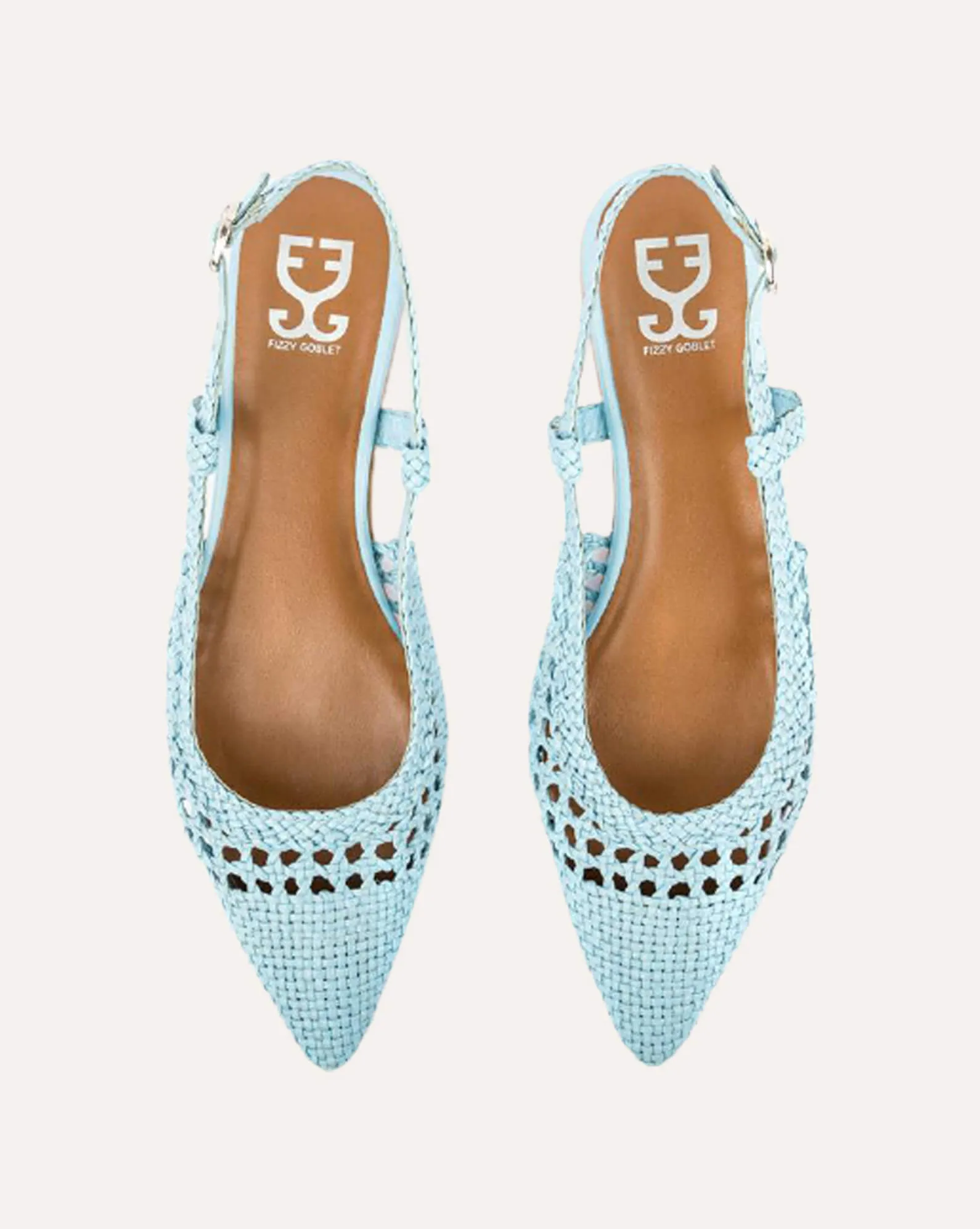 Clear Blue Skies : Slingback Mules