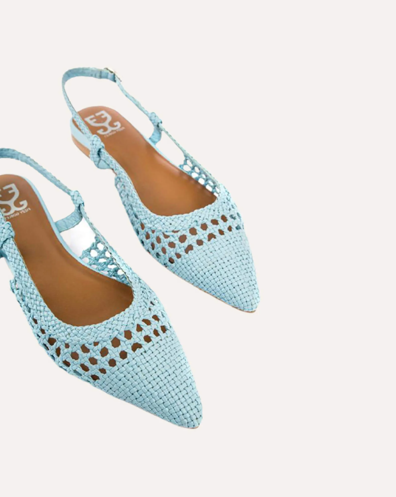 Clear Blue Skies : Slingback Mules