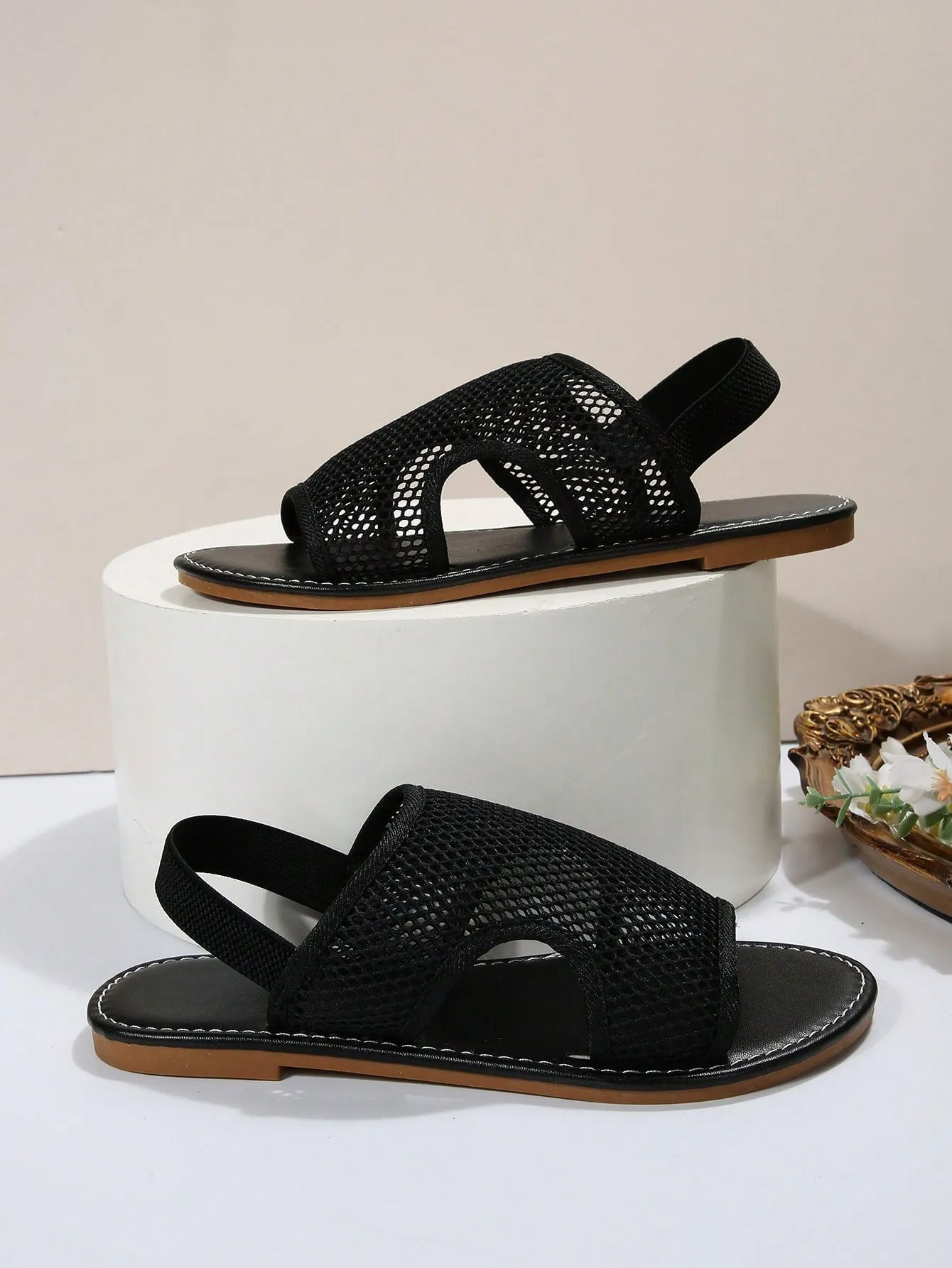 Cut Out Slingback Sandals