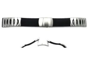 Genuine Seiko Black Rubber with Butterfly Clasp 19mm Watch Band