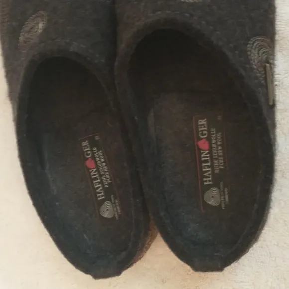 HafLinger Pure New Wool Rubber Soled Grey Clog 39