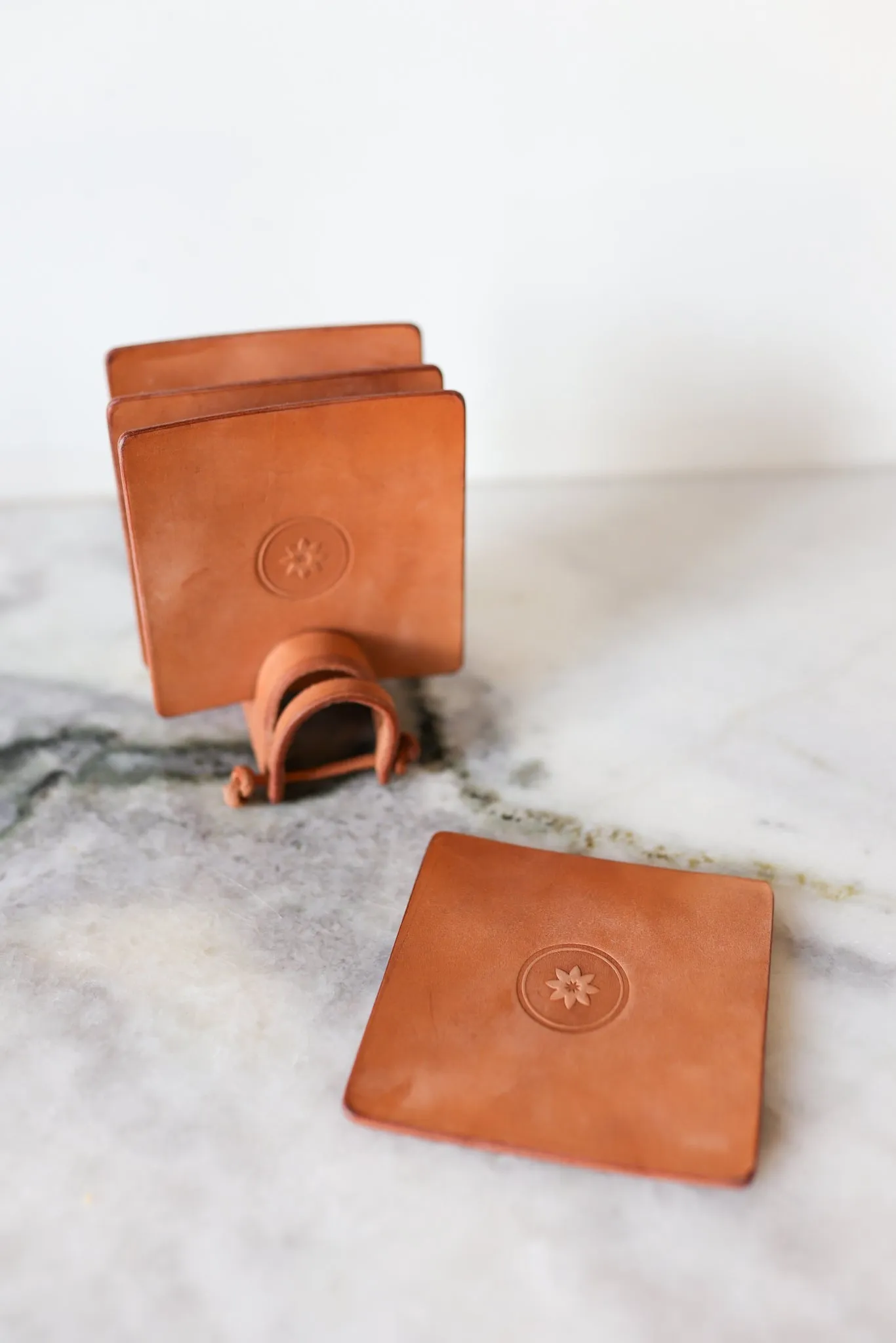 Leather Coaster 4 Piece Set | Ballad of the Bird Dog