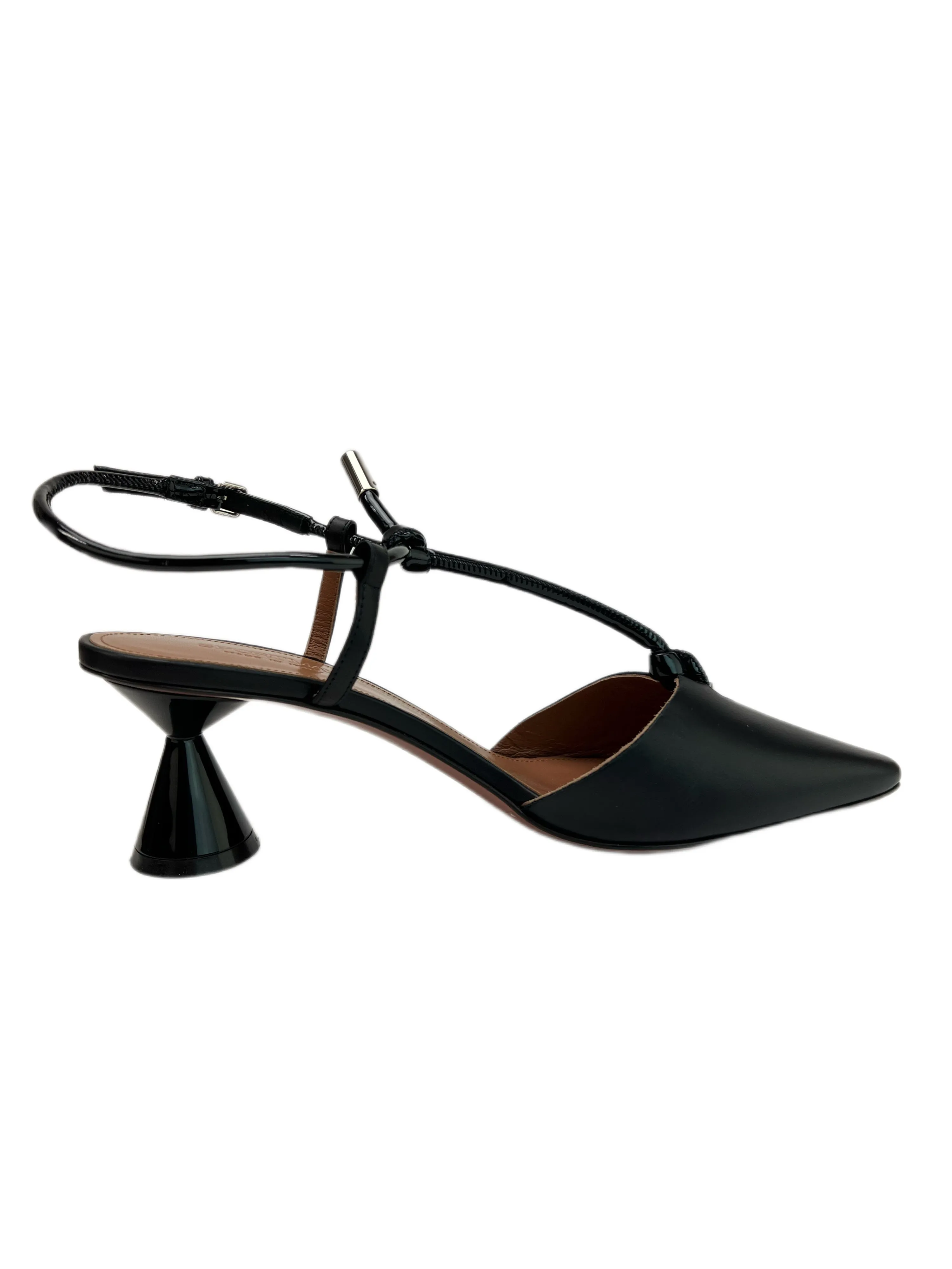 Max Mara Women's Nero Veditor Pedestal Heel Slingback Pumps Size 9  NWB