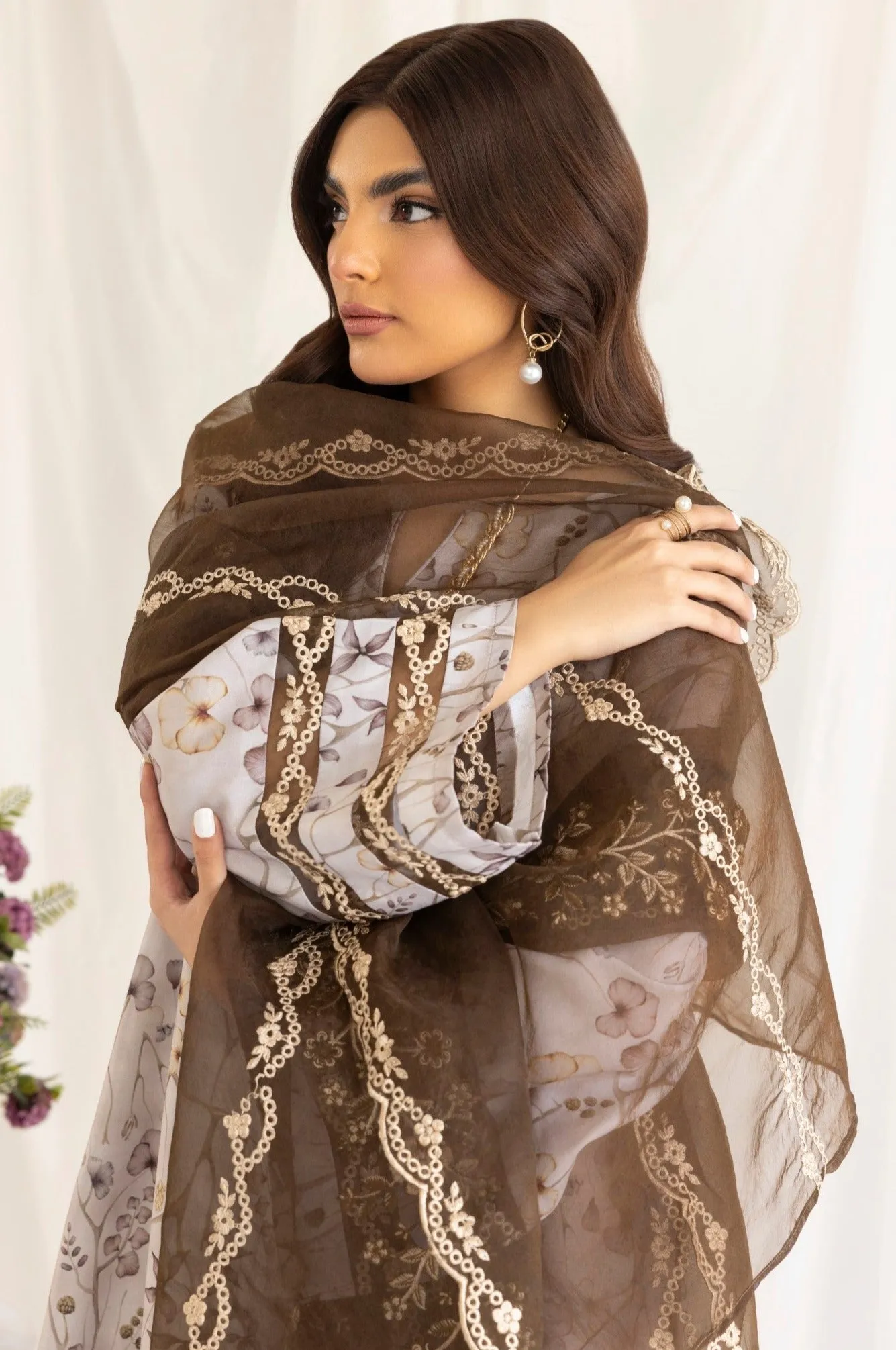 PLS-122  3PC SILK LAWN STITCHED
