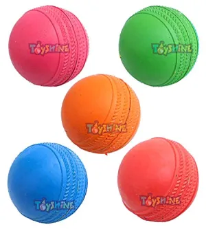 Toyshine Cricket Rubber Balls for Cricket, Pack of 10, SSTP (Multicolour)