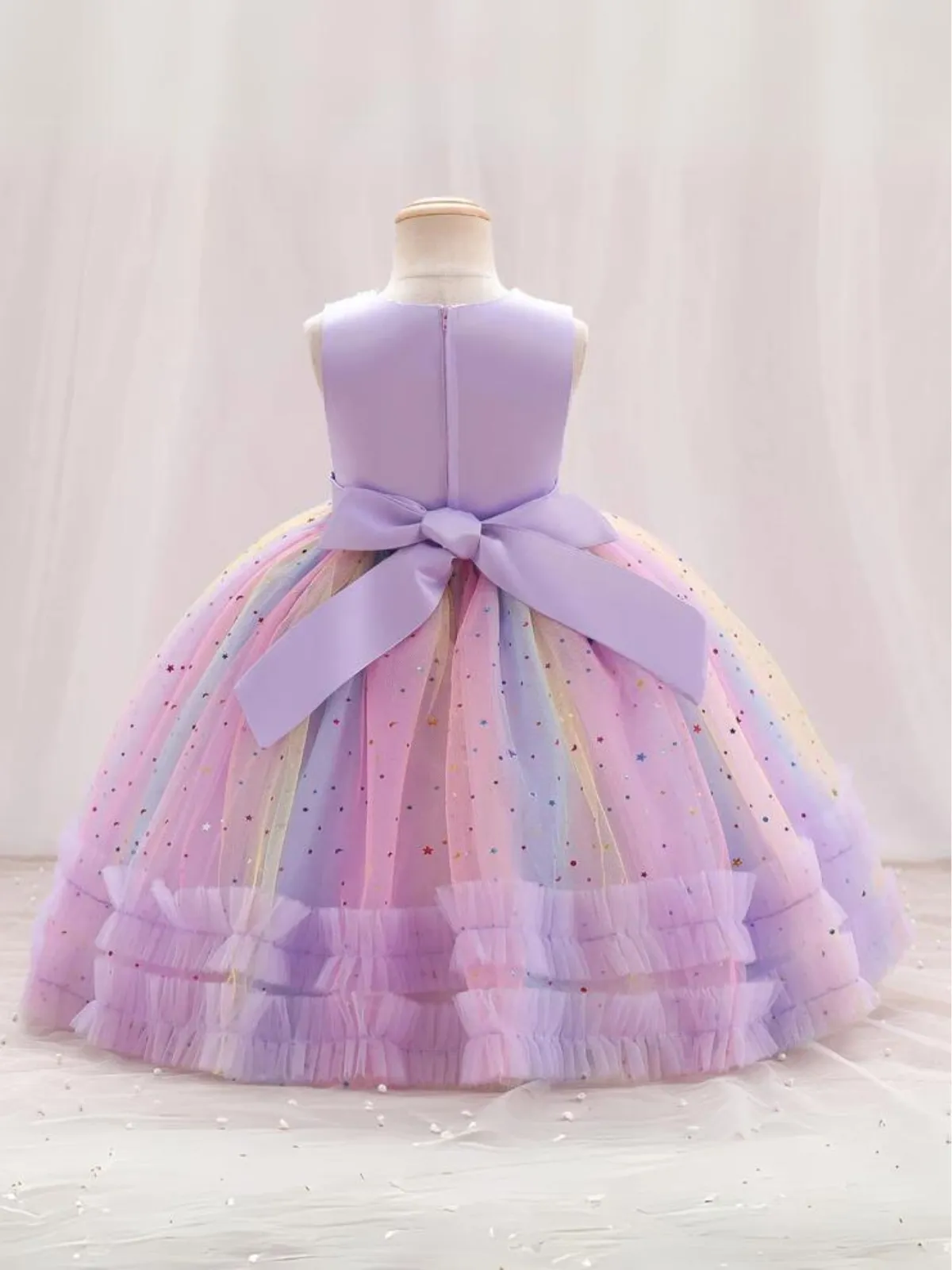 Twinkle and Twirl Sequined Rainbow Special Occasion Dress